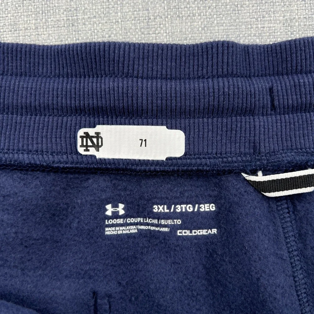 NEW Under Armour Notre Dame Team Issue All Day Joggers Mens 3XL Blue Fleece